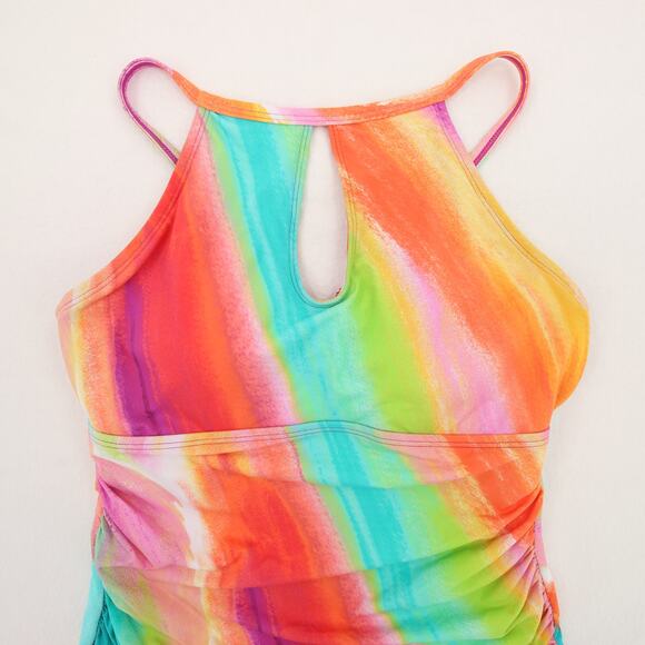 Bleu Rod Beattie Splash Out Tankini Top High Neck Keyhole Multicolor Size 8 NWT - Picture 3 of 13